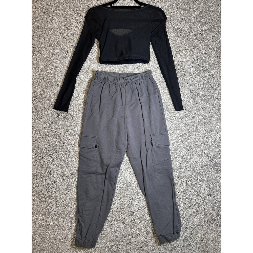 Weissman Balera Adult Small Hip Hop Dance Costume Cargo Joggers Mesh Top